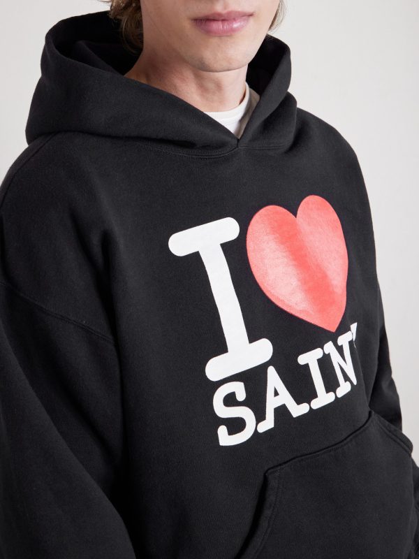 I Love Saint Logo-Print Cotton-Jersey Hoodie - CU