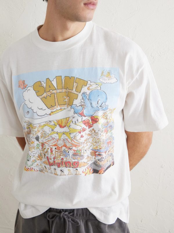 Saint Wet Printed Cotton-Jersey T-Shirt - CU Saint Wet Printed Cotton-Jersey T-Shirt - CU