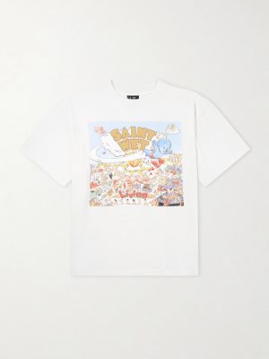 Saint Wet Printed Cotton-Jersey T-Shirt Saint Wet Printed Cotton-Jersey T-Shirt