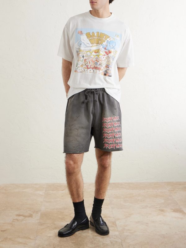 Saint Wet Printed Cotton-Jersey T-Shirt - OU Saint Wet Printed Cotton-Jersey T-Shirt - OU