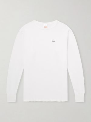 Thermal Logo-Embroidered Honeycomb-Knit Cotton T-Shirt