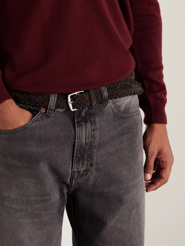 3.5cm Woven Suede Belt - FR