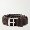 3.5cm Woven Suede Belt