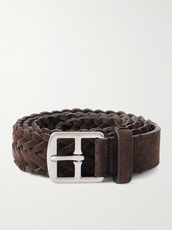 3.5cm Woven Suede Belt