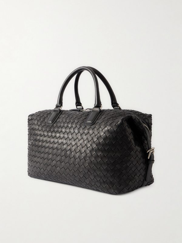 Woven Leather Weekend Bag - BK