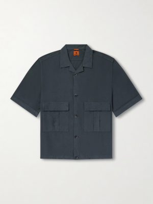 Camp-Collar Cotton-Poplin Shirt