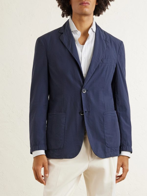 Borgo Tendon Crinkled Cotton-Poplin Blazer - FR Borgo Tendon Crinkled Cotton-Poplin Blazer - FR