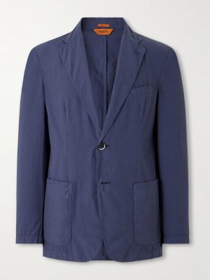 Borgo Tendon Crinkled Cotton-Poplin Blazer Borgo Tendon Crinkled Cotton-Poplin Blazer