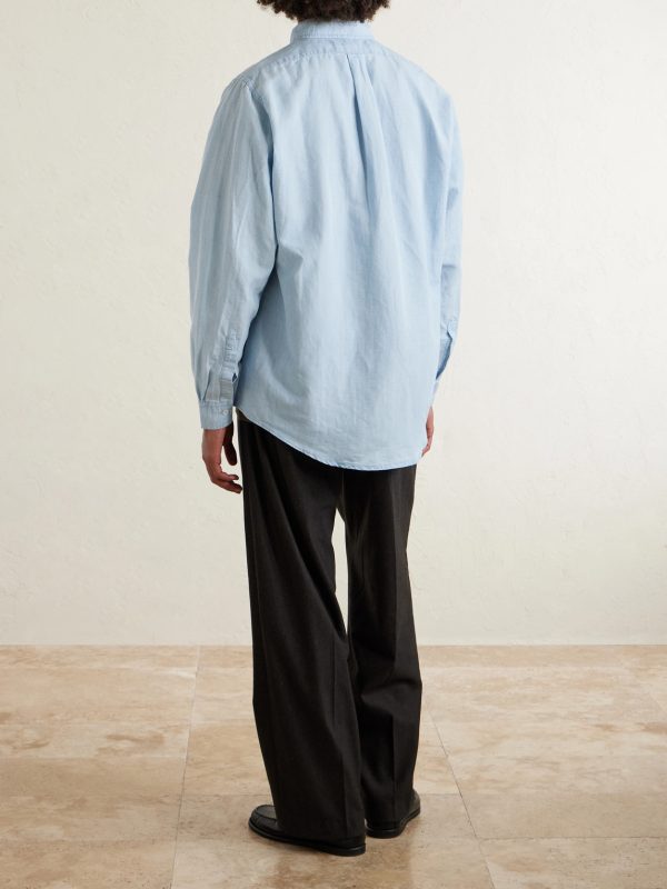 Button-Down Collar Linen and Cotton-Blend Chambray Shirt - BK