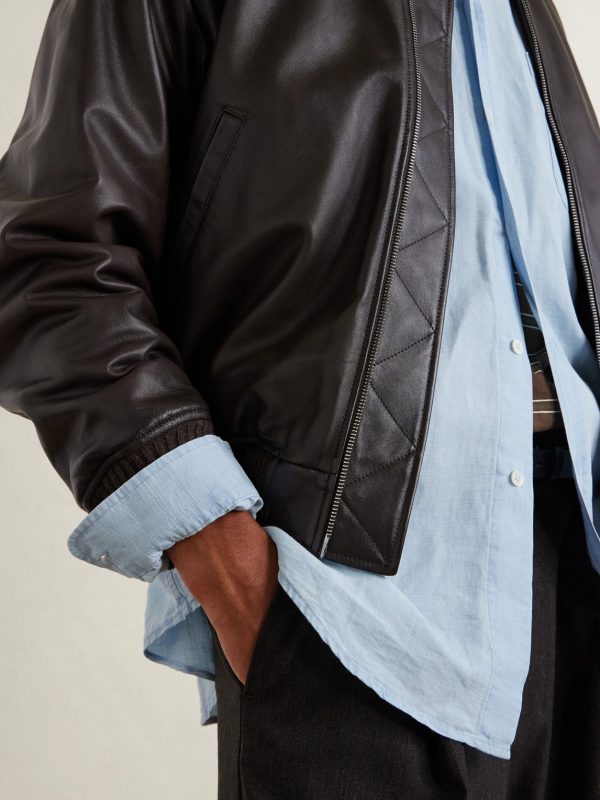 Button-Down Collar Linen and Cotton-Blend Chambray Shirt - CU