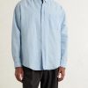 Button-Down Collar Linen and Cotton-Blend Chambray Shirt - FR