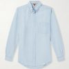 Button-Down Collar Linen and Cotton-Blend Chambray Shirt