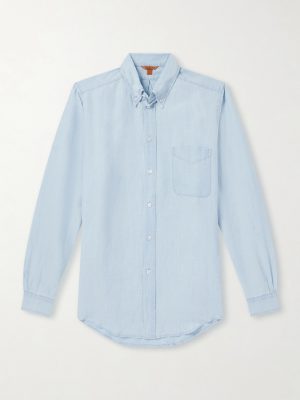 Button-Down Collar Linen and Cotton-Blend Chambray Shirt