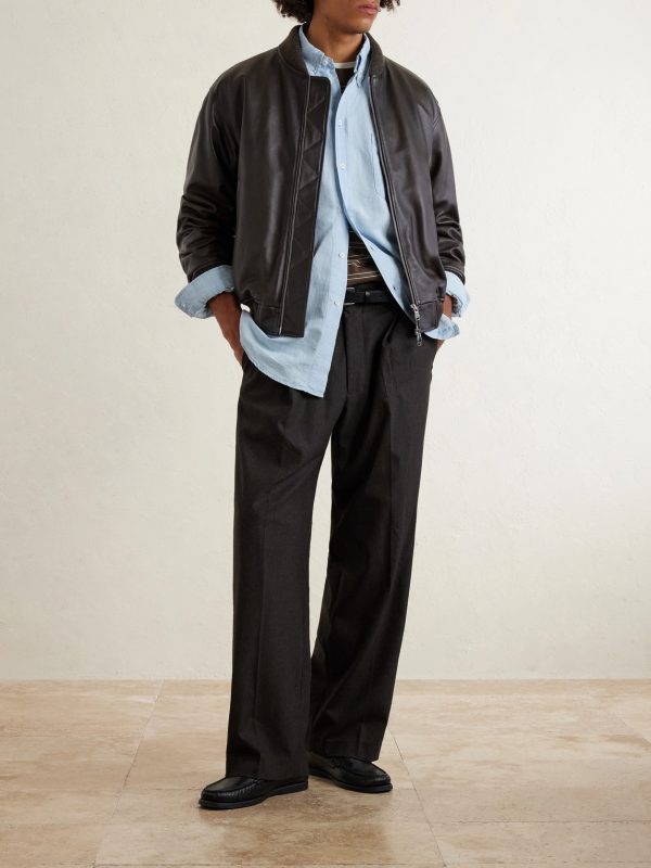 Button-Down Collar Linen and Cotton-Blend Chambray Shirt - OU