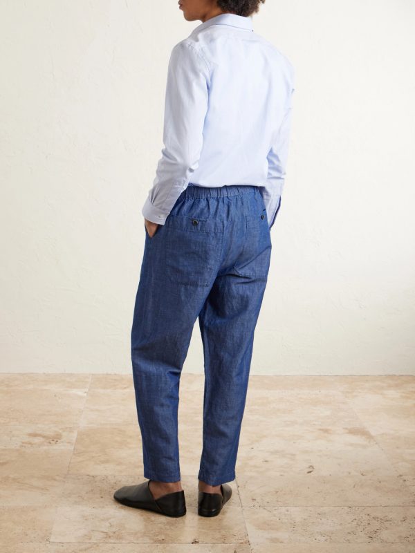 Tapered Linen and Cotton-Blend Trousers - BK Tapered Linen and Cotton-Blend Trousers - BK