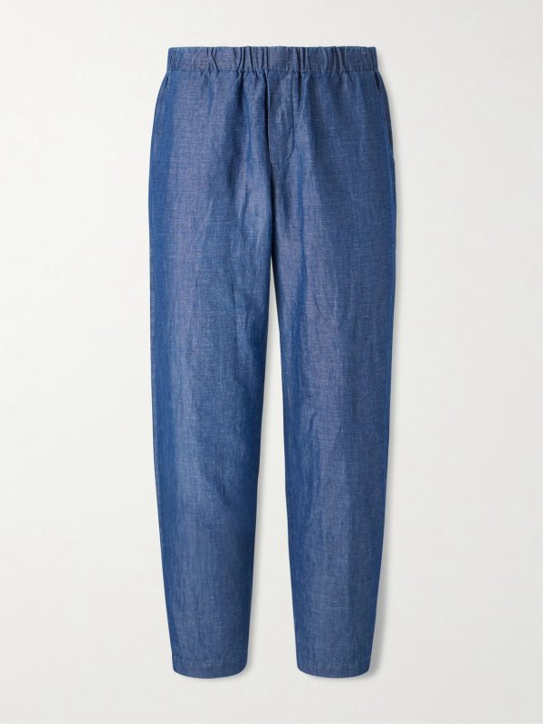 Tapered Linen and Cotton-Blend Trousers Tapered Linen and Cotton-Blend Trousers
