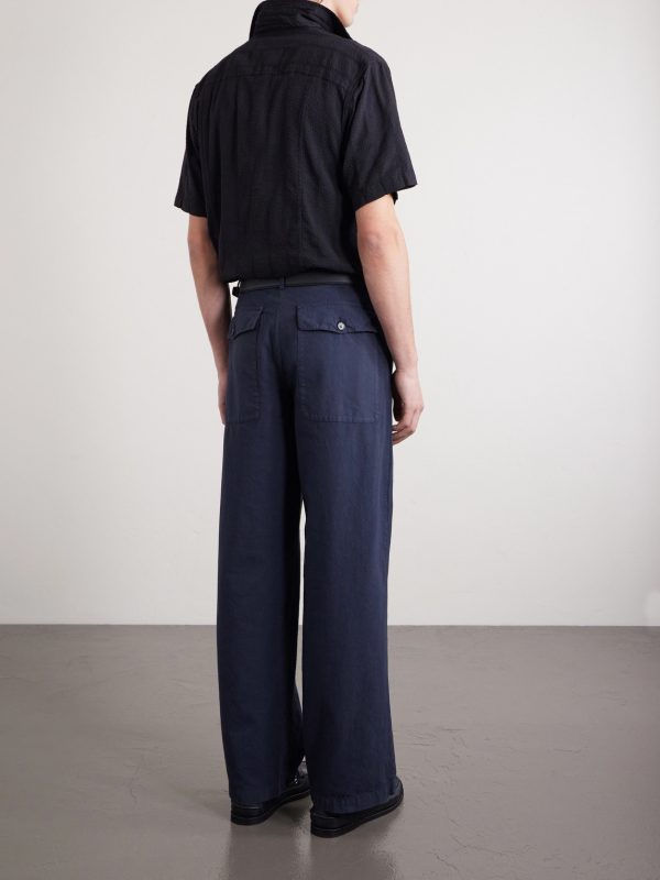 Straight-Leg Garment-Dyed Cotton Trousers - BK