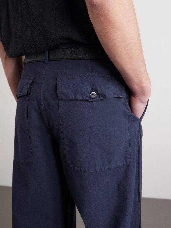 Straight-Leg Garment-Dyed Cotton Trousers - CU