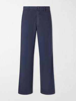 Straight-Leg Garment-Dyed Cotton Trousers