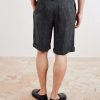 Scandola Simodo Straight-Leg Pleated Linen-Blend Gabardine Shorts - BK Scandola Simodo Straight-Leg Pleated Linen-Blend Gabardine Shorts - BK