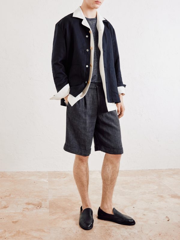 Scandola Simodo Straight-Leg Pleated Linen-Blend Gabardine Shorts - OU Scandola Simodo Straight-Leg Pleated Linen-Blend Gabardine Shorts - OU