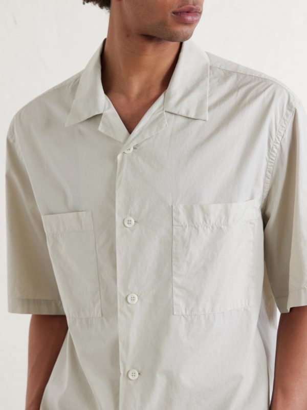 Solana Camp-Collar Cotton-Poplin Shirt - CU Solana Camp-Collar Cotton-Poplin Shirt - CU