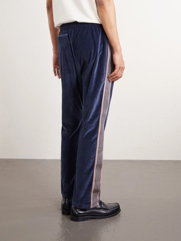 Logo-Embroidered Striped Velour Track Pants - BK Logo-Embroidered Striped Velour Track Pants - BK