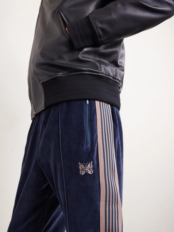 Logo-Embroidered Striped Velour Track Pants - CU Logo-Embroidered Striped Velour Track Pants - CU