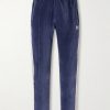 Logo-Embroidered Striped Velour Track Pants Logo-Embroidered Striped Velour Track Pants