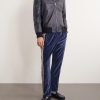 Logo-Embroidered Striped Velour Track Pants - OU Logo-Embroidered Striped Velour Track Pants - OU