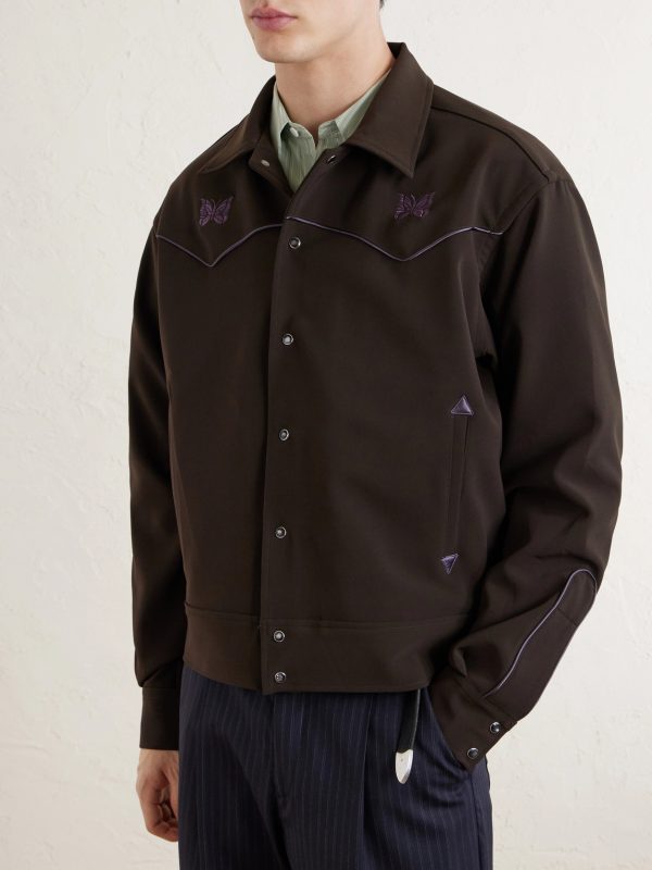 Piping Cowboy Logo-Embroidered Woven Jacket - FR Piping Cowboy Logo-Embroidered Woven Jacket - FR