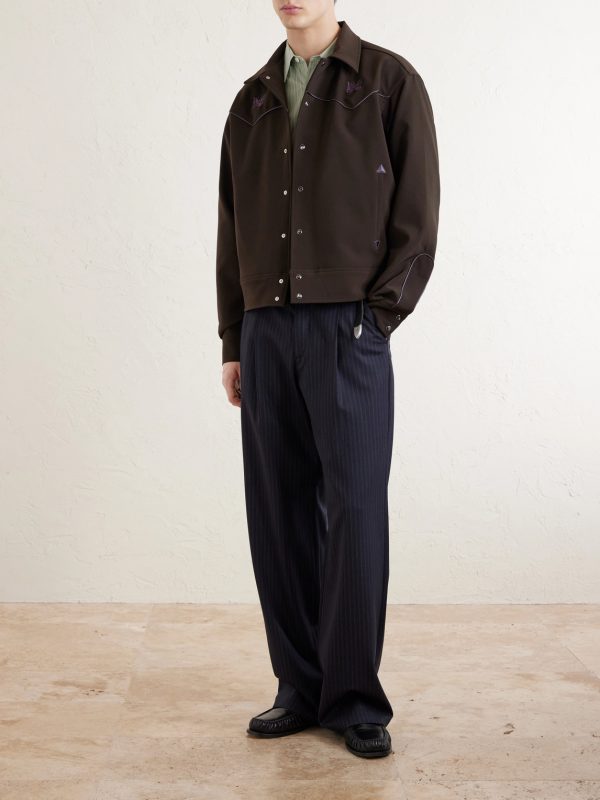 Piping Cowboy Logo-Embroidered Woven Jacket - OU Piping Cowboy Logo-Embroidered Woven Jacket - OU