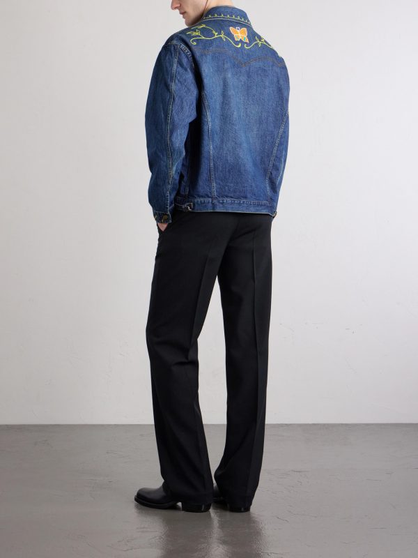Embroidered Denim Jacket - BK