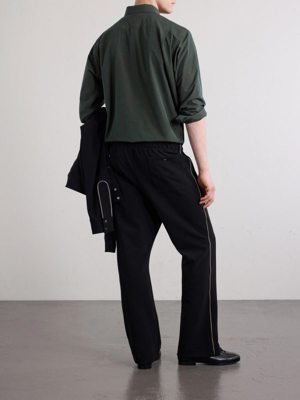 Piping Cowboy Straight-Leg Embroidered Woven Trousers - BK Piping Cowboy Straight-Leg Embroidered Woven Trousers - BK