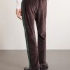 Bootcut Logo-Embroidered Striped Velour Track Pants - BK
