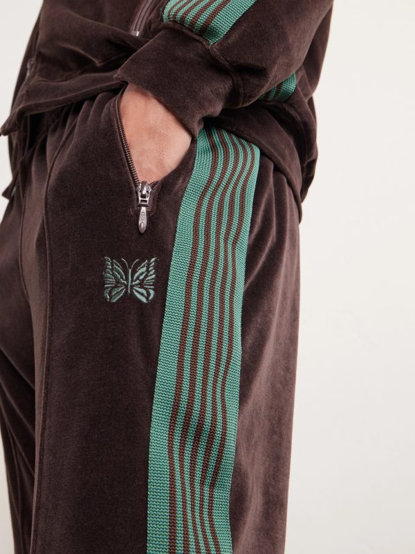 Bootcut Logo-Embroidered Striped Velour Track Pants - CU