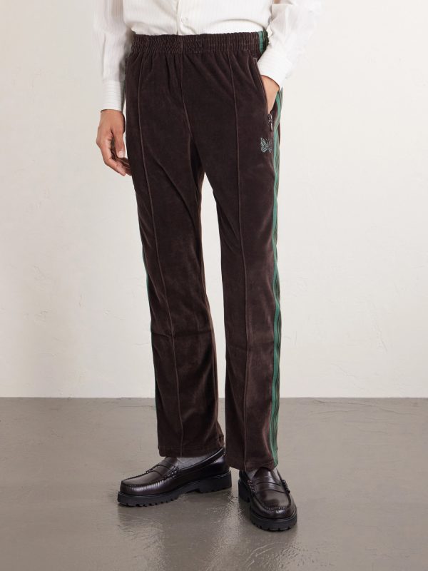 Bootcut Logo-Embroidered Striped Velour Track Pants - FR