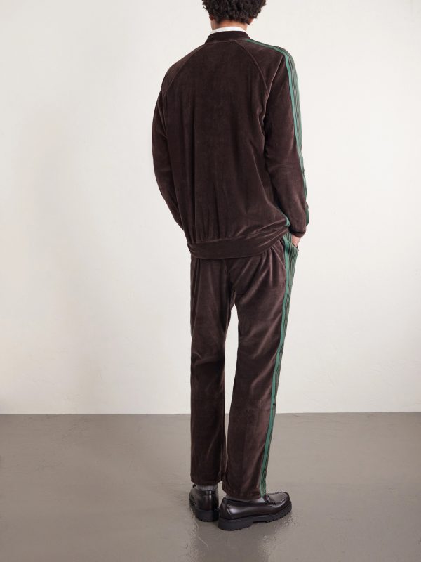 Logo-Embroidered Striped Cotton-Blend Velour Track Jacket - BK Logo-Embroidered Striped Cotton-Blend Velour Track Jacket - BK