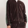Logo-Embroidered Striped Cotton-Blend Velour Track Jacket - FR Logo-Embroidered Striped Cotton-Blend Velour Track Jacket - FR