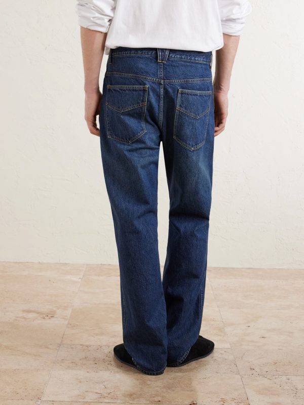 Straight-Leg Logo-Embroidered Jeans - BK Straight-Leg Logo-Embroidered Jeans - BK