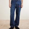 Straight-Leg Logo-Embroidered Jeans - FR Straight-Leg Logo-Embroidered Jeans - FR