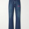 Straight-Leg Logo-Embroidered Jeans Straight-Leg Logo-Embroidered Jeans