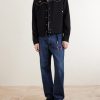 Straight-Leg Logo-Embroidered Jeans - OU Straight-Leg Logo-Embroidered Jeans - OU