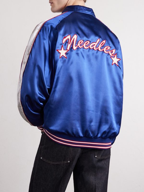 Stadium Logo-Embroidered Appliquéd Satin Bomber Jacket - BK Stadium Logo-Embroidered Appliquéd Satin Bomber Jacket - BK