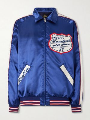 Stadium Logo-Embroidered Appliquéd Satin Bomber Jacket Stadium Logo-Embroidered Appliquéd Satin Bomber Jacket