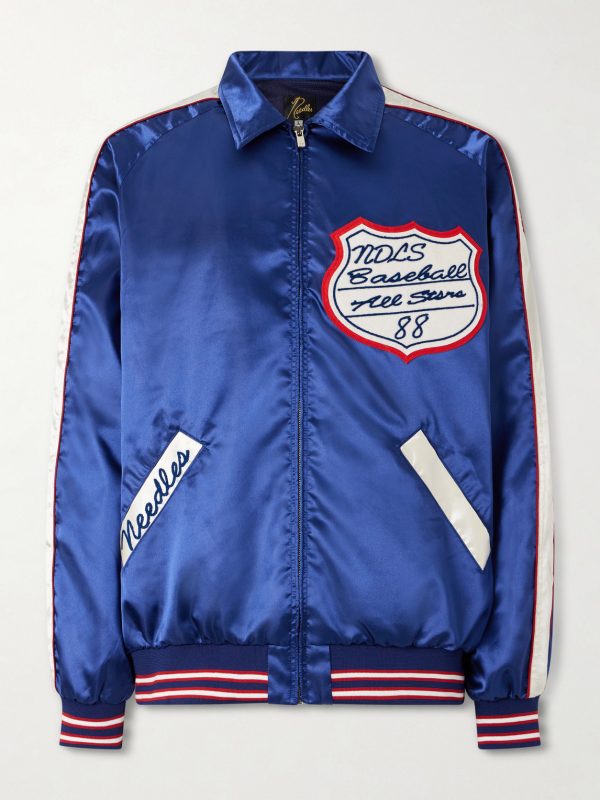 Stadium Logo-Embroidered Appliquéd Satin Bomber Jacket Stadium Logo-Embroidered Appliquéd Satin Bomber Jacket