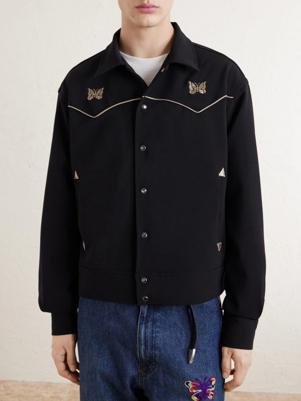 Piping Cowboy Logo-Embroidered Woven Jacket - FR Piping Cowboy Logo-Embroidered Woven Jacket - FR