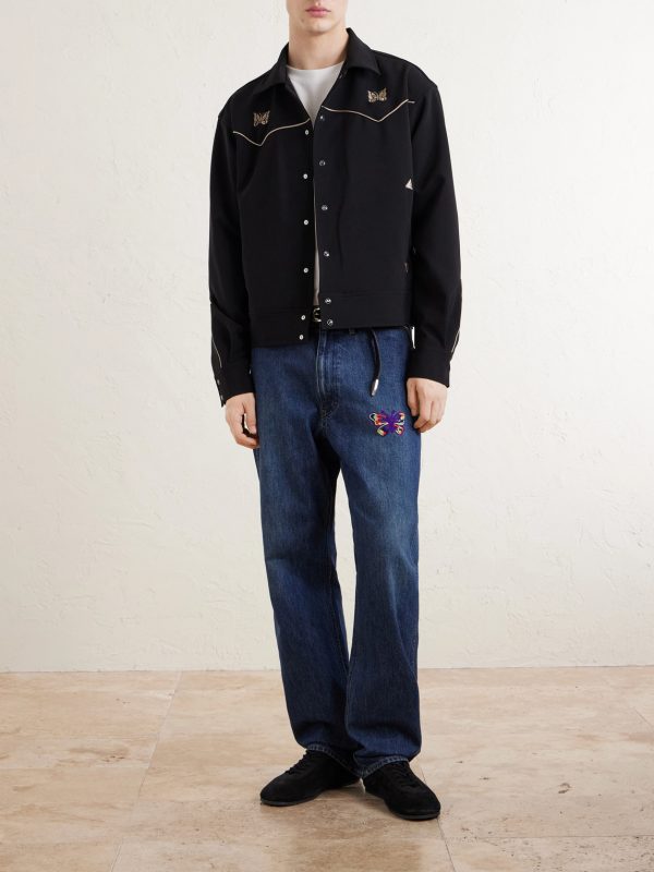 Piping Cowboy Logo-Embroidered Woven Jacket - OU Piping Cowboy Logo-Embroidered Woven Jacket - OU