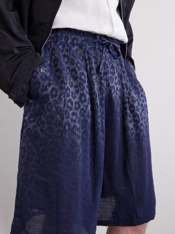 H.D. Straight-Leg Leopard-Jacquard Drawstring Shorts - CU H.D. Straight-Leg Leopard-Jacquard Drawstring Shorts - CU