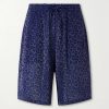 H.D. Straight-Leg Leopard-Jacquard Drawstring Shorts H.D. Straight-Leg Leopard-Jacquard Drawstring Shorts